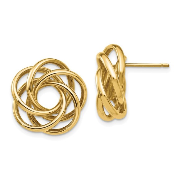 14k Love Knot Earrings - Picture 1 of 4